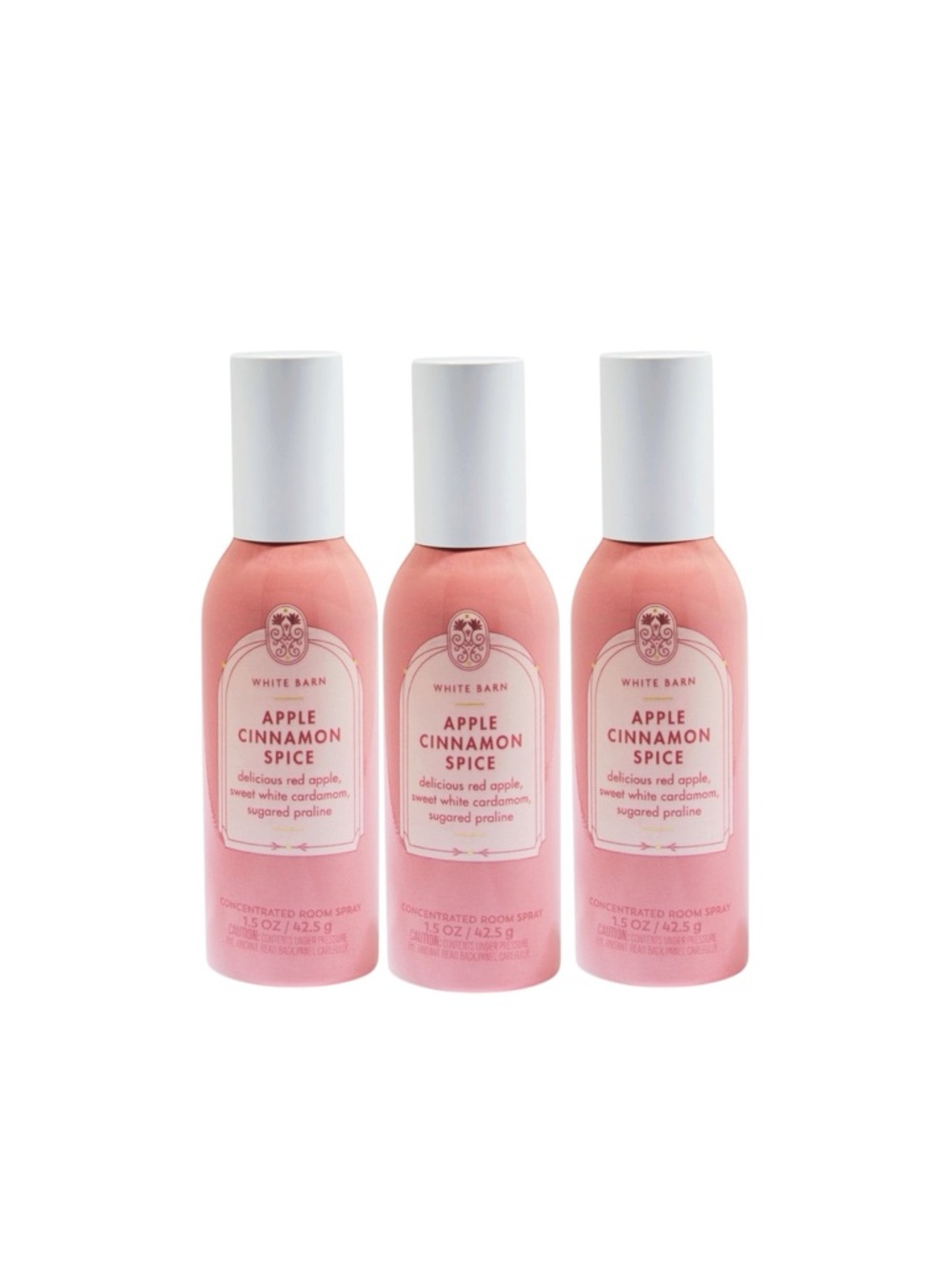3X Bath & Body Works APPLE CINNAMON SPICE Concentrated Room Spray Bundle